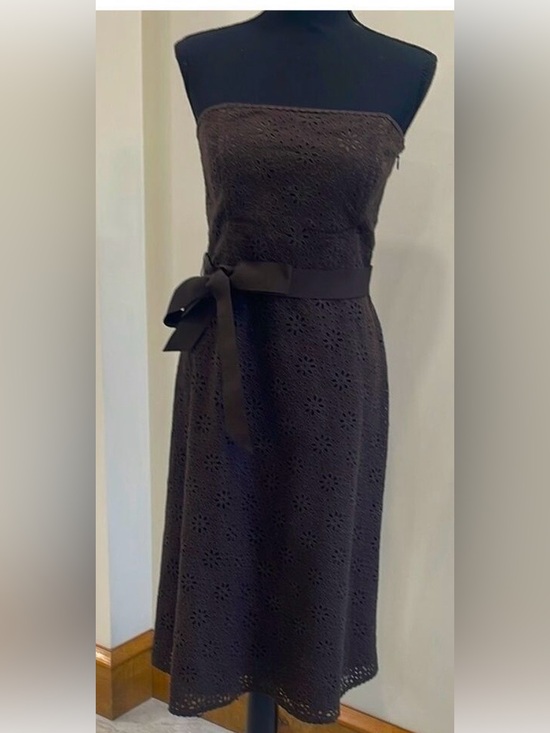 Banana Republic Dresses & Skirts - Banana Republic Brown Eyelit Strapless dress Size 10
